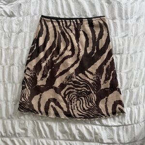 Princess Polly Brown Zebra Print A-Line Skirt